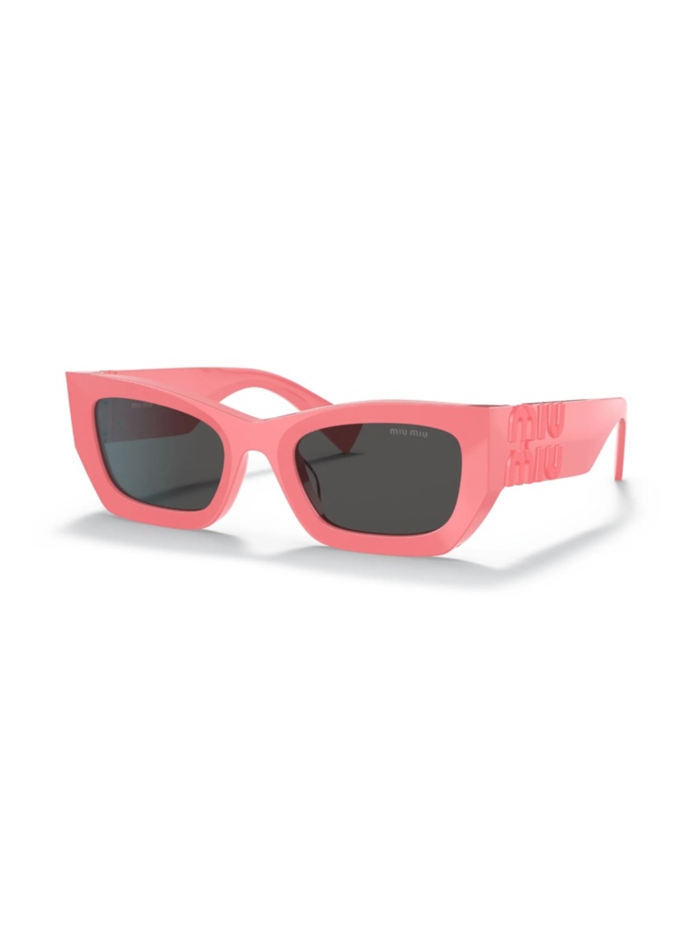 Miu Miu Coral Pink Cat-Eye Sunglasses with Dark Lenses